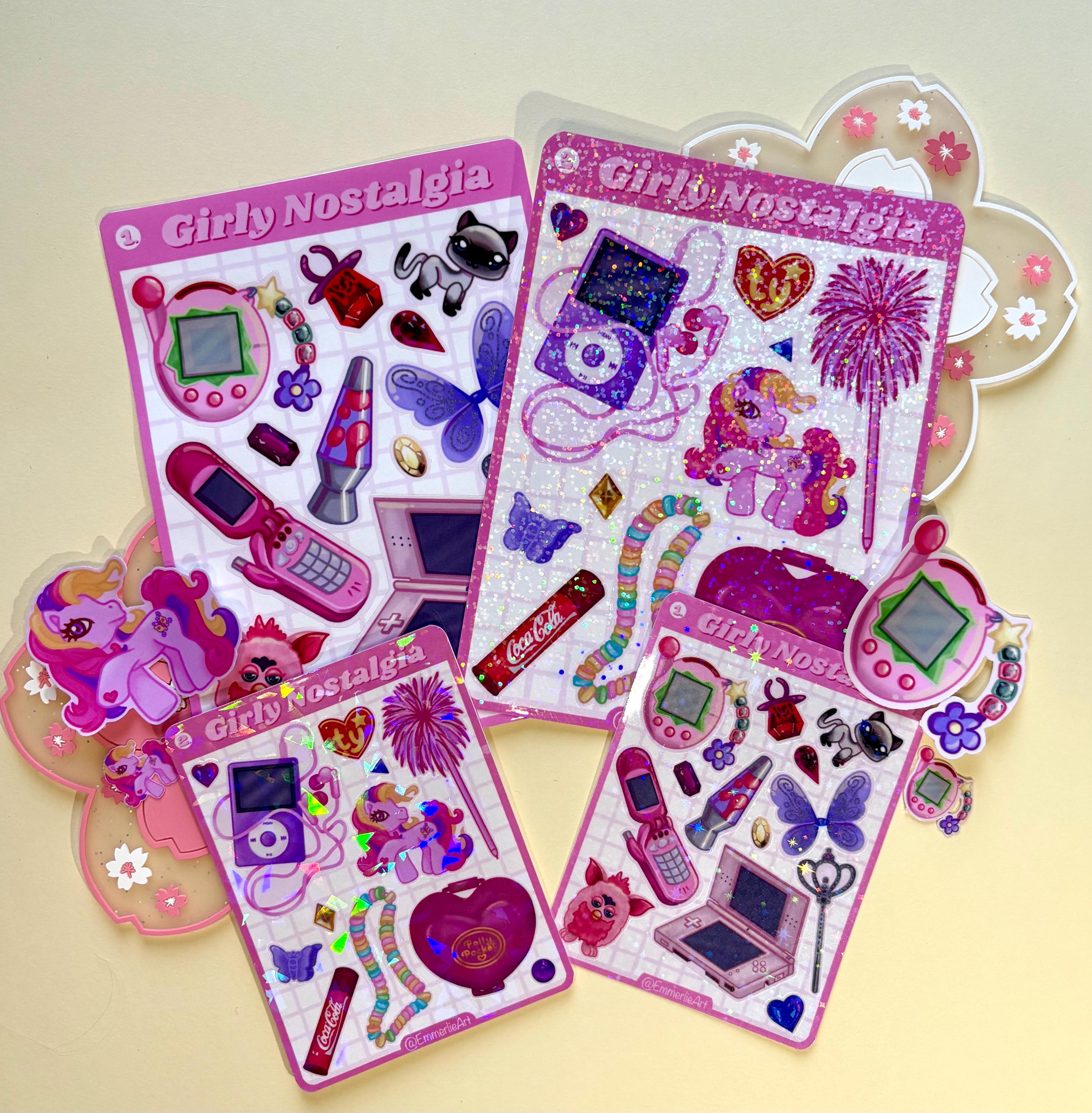 Girly 2000s Nostalgia Sticker Sheet Holographic Vinyl Stickers - Etsy