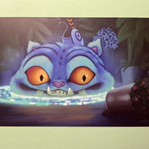 K-Pop Demon Hunters Fan Art print Demon Cat Derpy Double Sided Holographic
