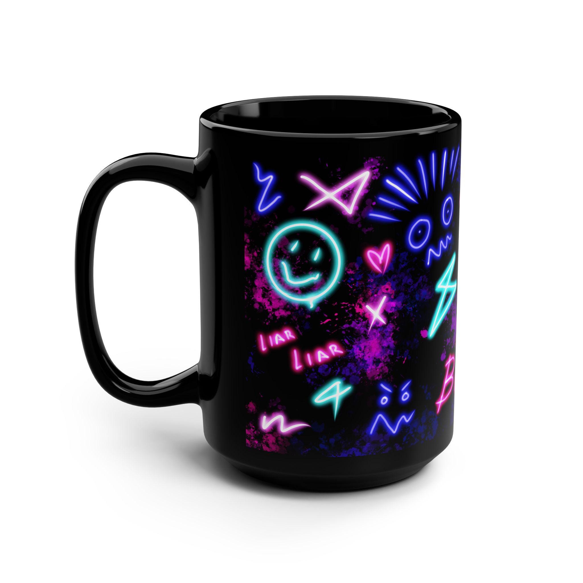 Discover Jinx Arcane Neon Graffiti Fan Art Design Mug, Arcane Merch