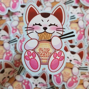 Lucky Cat Dan Da Dan Turbo Granny Vinyl Sticker- Turbo Granny from the Manga/Anime DanDaDan Sticker Fan Art
