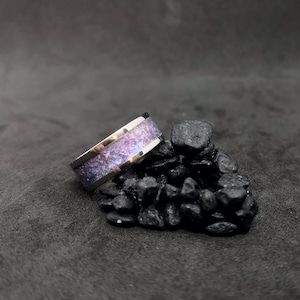 Shimmer Ring, Coloured Landscape, Handcrafted, Titanium, Unique Design, Titanium Ring, Wedding Ring, Promise Ring, Engagement Ring