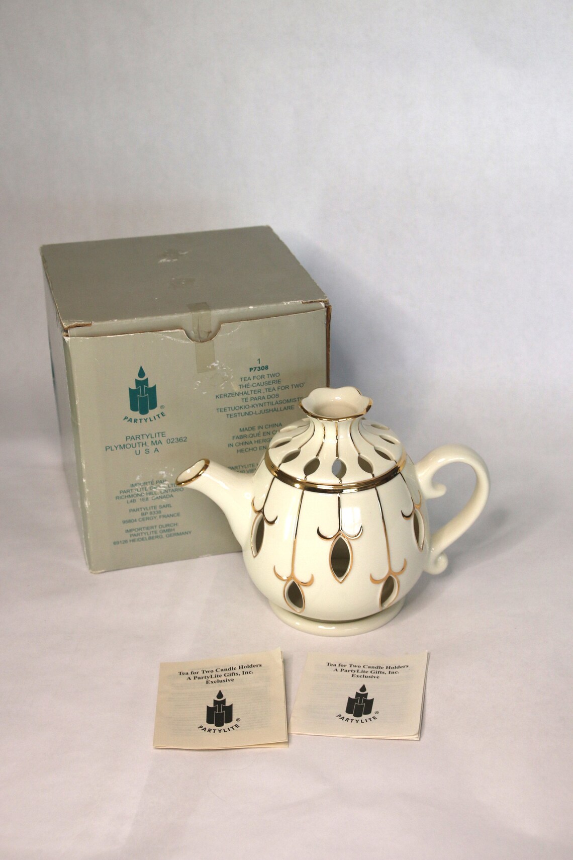 Partylite Tea for Two Teapot Tealight Candleholder Etsy