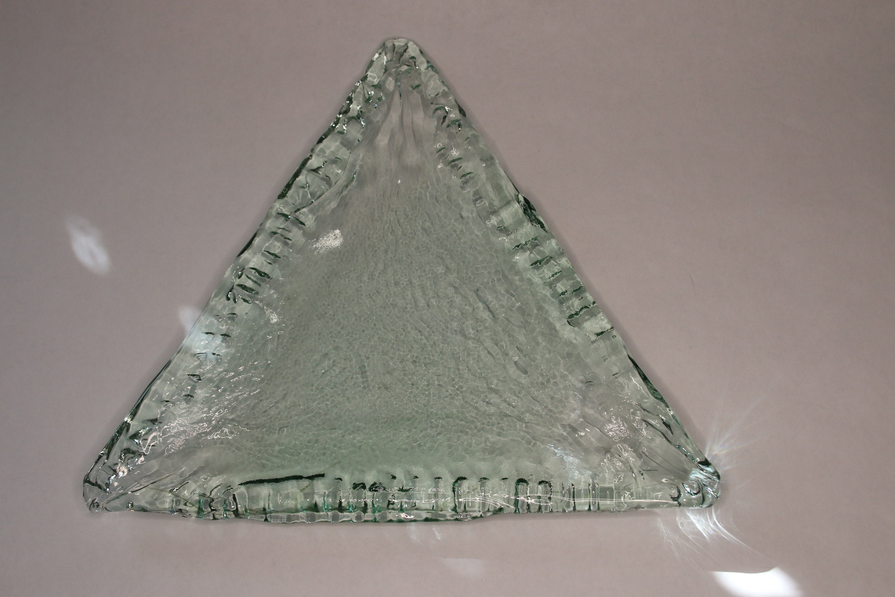 Vintage Recycled Glass Triangular Shaped Plate Mint Green | Etsy