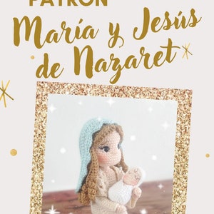 Virgen María de rodillas y niño Jesús