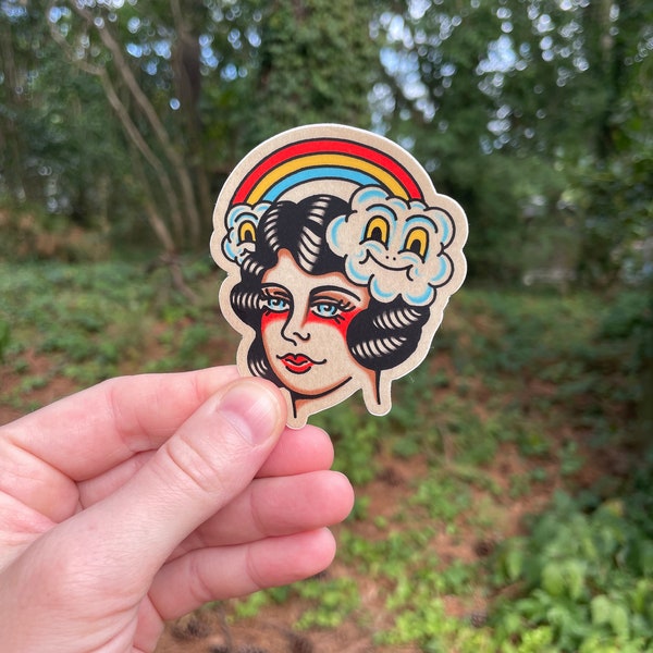 NEW Head in the Clouds Tattoo Flash Vinyl Sticker