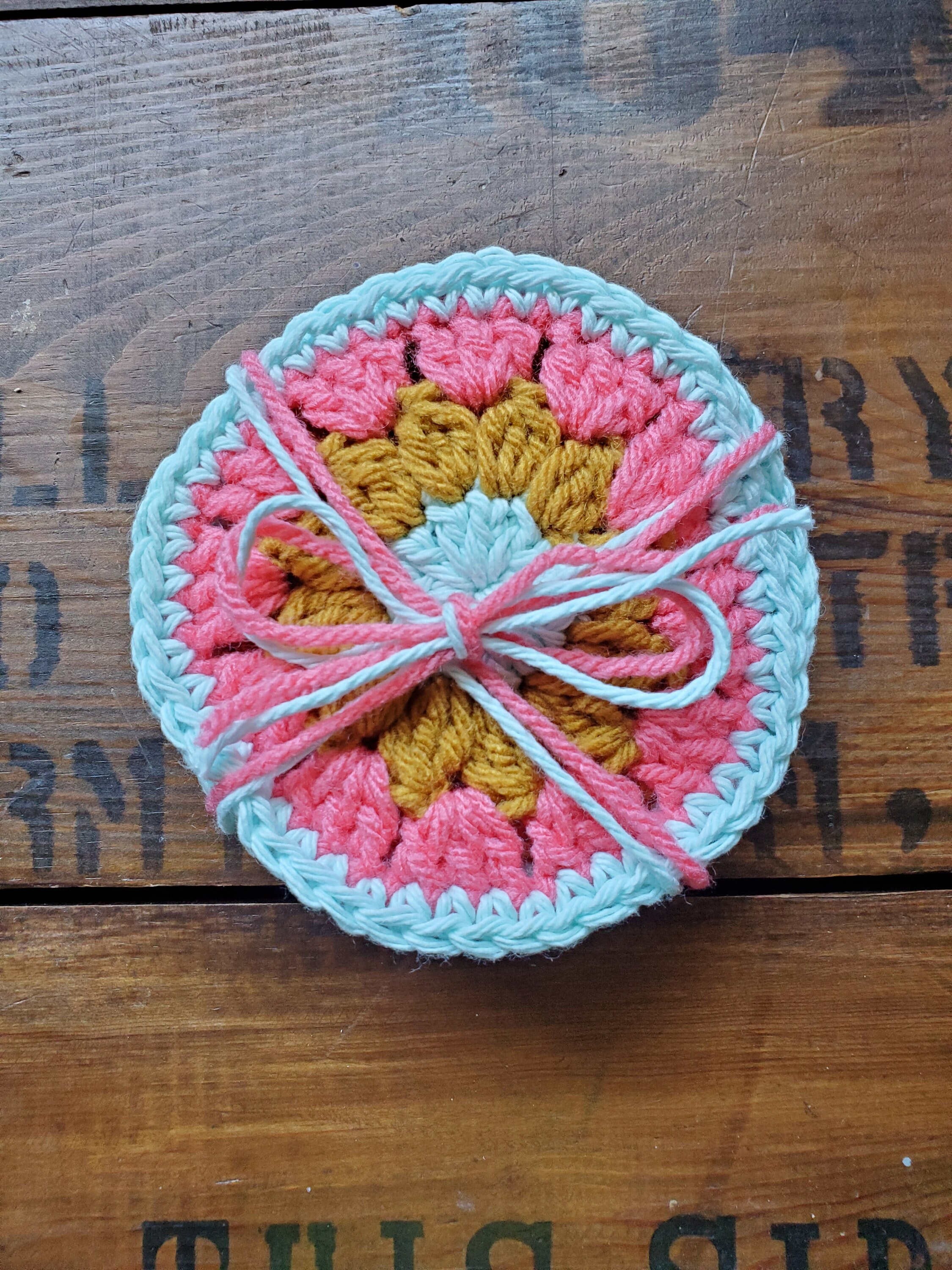Pink Boho Crocheted Coasters 4pk Etsy UK