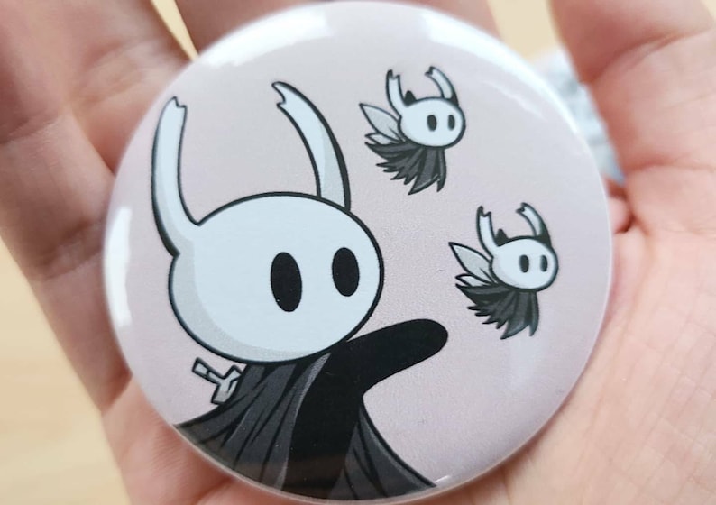 Hollow Knight Quirrel and Knight matching Pin Back Buttons 2.28 inch