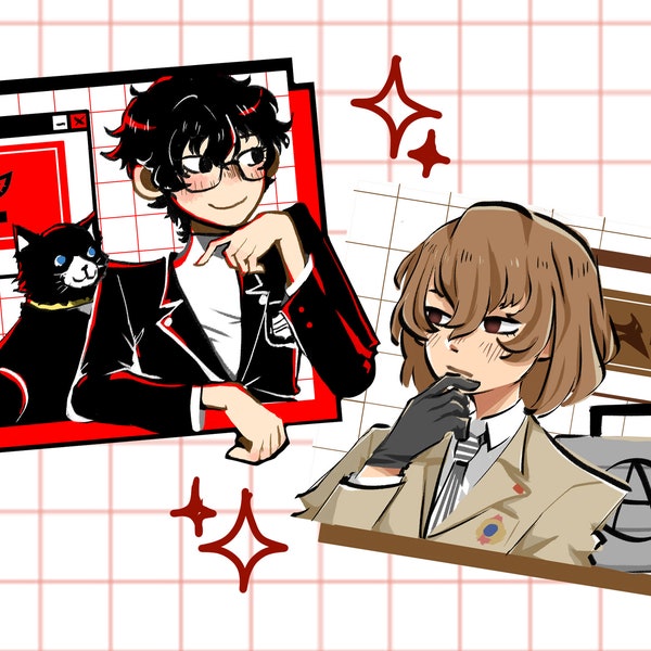 Joker/Akechi Persona 5 Computer Screen Matte Paper Stickers