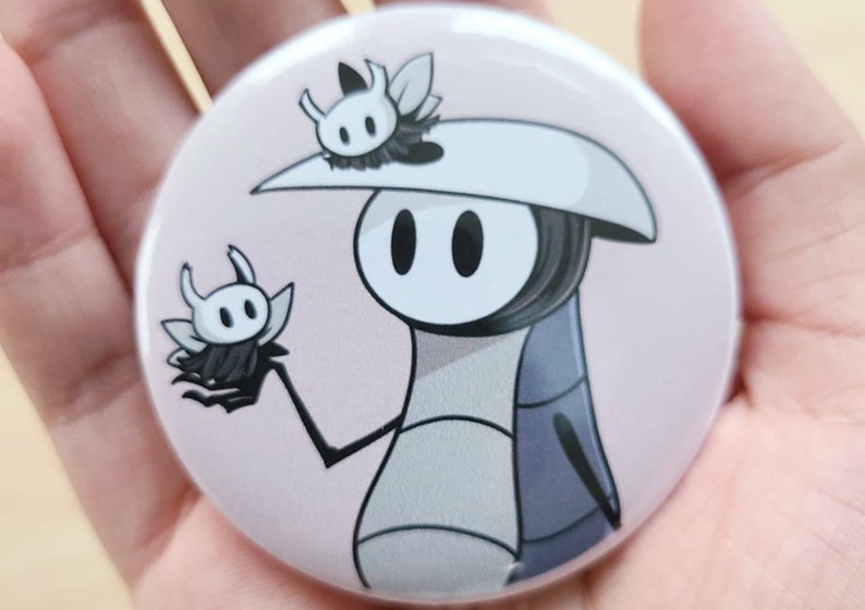 Hollow Knight Quirrel and Knight matching Pin Back Buttons 2.28 inch