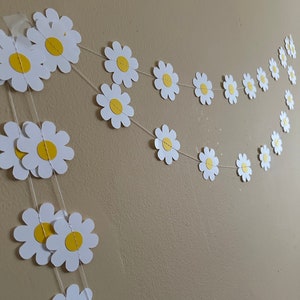 Sfondo con fiori di margherita retrò, decorazioni pasquali, ghirlanda di carta personalizzata, decorazione a tema compleanno, striscione con margherite per baby shower, lungo 10 piedi