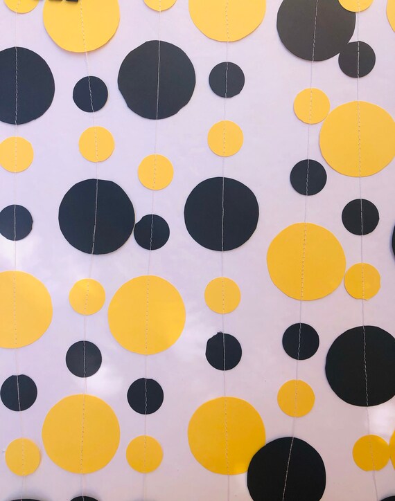 Black And Yellow Paper Garland Graduation Decorations Bumble Etsy
