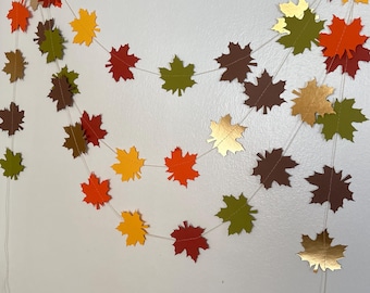 Autumn Garland Fall Leaf Garland Thanksgiving Garland Holiday Rustic Autumn Decorations Gift, 10ft long