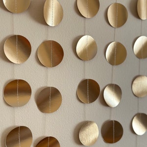 Gold Circle paper garland Golden wedding Wedding decoration Wedding decor, 10 ft long