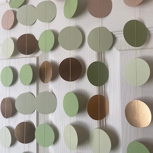 Greenery Paper Circle Garland Boy Baby Shower Decor Birthday Backdrop Decorations Birthday Greenery Bridal Shower Wedding Decorations,  10ft