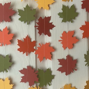 Fall Leaves Garland Autumn banner Decor Fireplace Mantle Decor Rustic fall Thanksgiving decor garland Holiday pumpkin garland