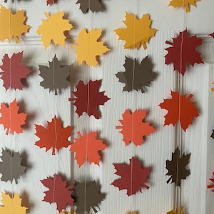 Fall Leaf Garland Autumn Banner Thanksgiving Decor Maple Leaves Garland Autumn Leaves Bunting Fall Mantel Decoration, 10ft long