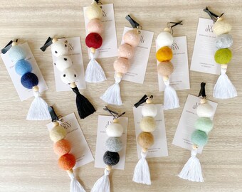 Essential Oil Car Diffuser Car Freshener Car Charm Boho Decor Wool Felt Ball Car Vent Clip Handmade Gifts For Her Gifts For Him Party Favor