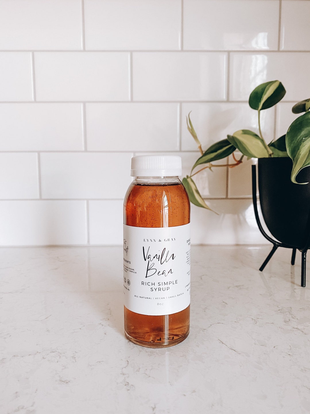 Vanilla Bean Simple Syrup, Coffee Syrup, Pure Cane Sugar, Vanilla