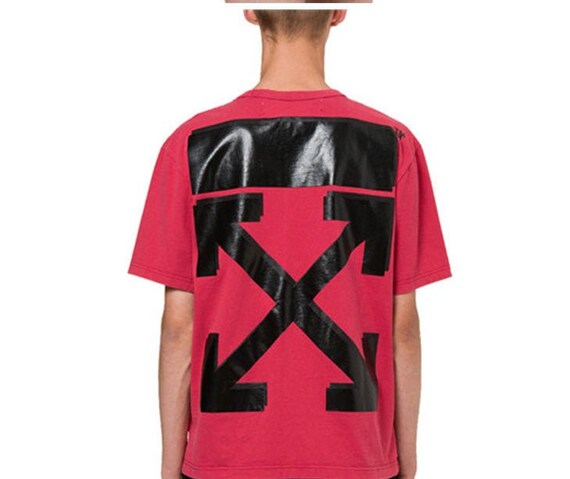 off white x champion t shirt red