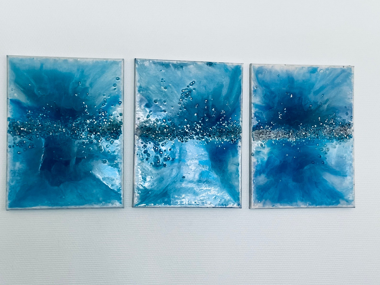 Trio de tableau déco en résine epoxy Etsy