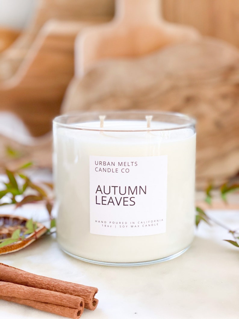 Autumn Leaves Soy Candleleaves Candle Fallen Leaves Fall Candle Apple Candle Spice Candle Halloween House Warming Gift image 3