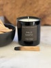 PALO SANTO Luxe Soy Wax Candle~warm + Sensual woodsy unisex Sultry Cozy Wood wick Candle-minimalist masculine gift for him-House warming 