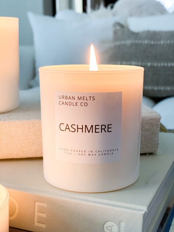 Cozy cashmere coconut soy wax candle I white freesia, lily , cashmere