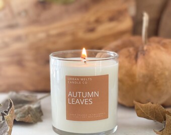 Autumn Leaves Soy Candle~leaves Candle~ Fallen Leaves~ Fall Candle~ Apple Candle ~ Spice Candle~ Halloween~ House Warming Gift