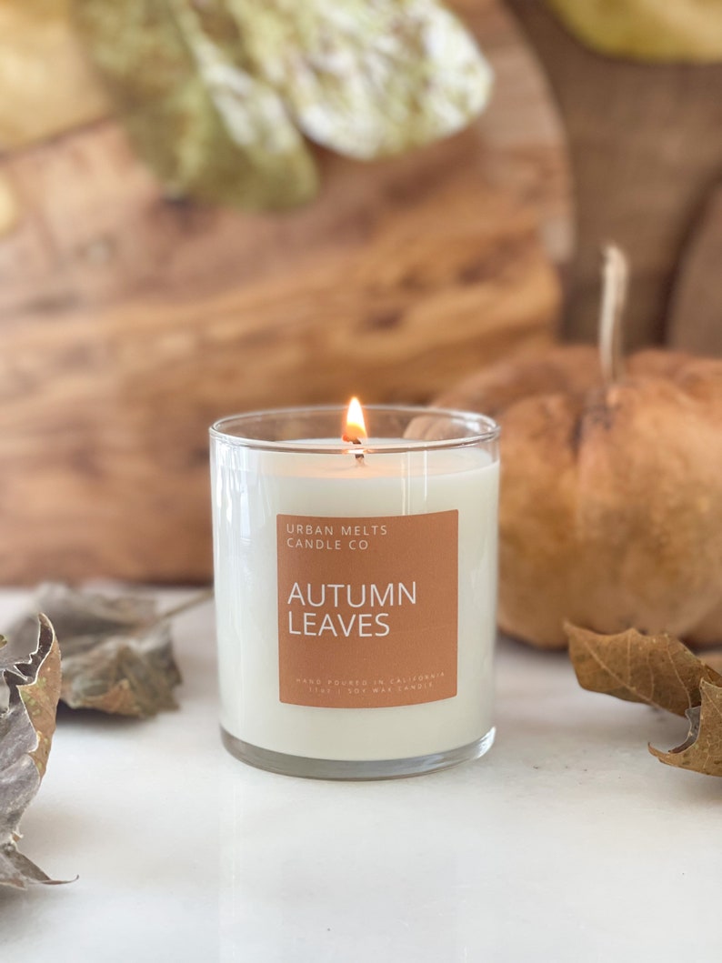 Autumn Leaves Soy Candleleaves Candle Fallen Leaves Fall Candle Apple Candle Spice Candle Halloween House Warming Gift image 1