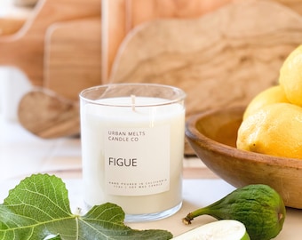 Figue Soy Candle | Mediterranean Fig, Green Leaves, Moss