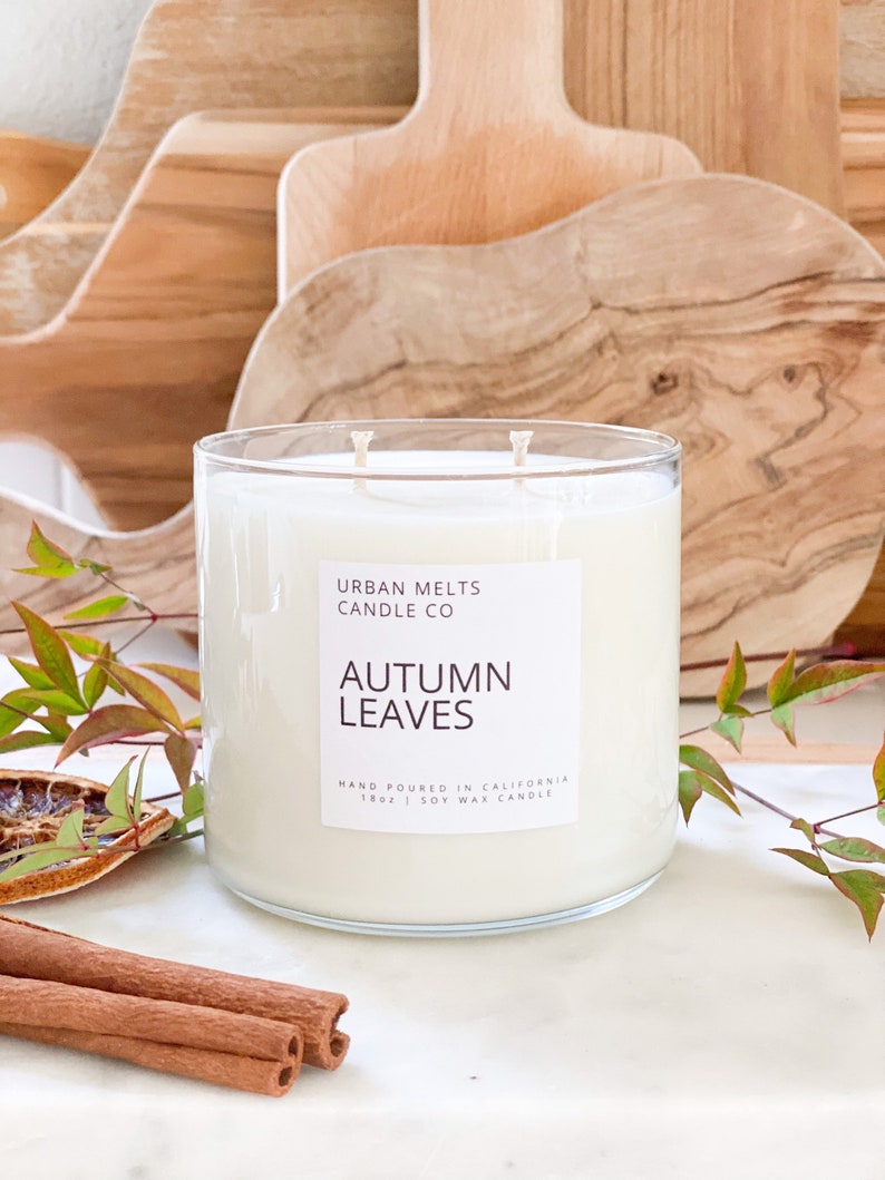 Autumn Leaves Soy Candleleaves Candle Fallen Leaves Fall Candle Apple Candle Spice Candle Halloween House Warming Gift image 9