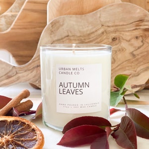 Autumn Leaves Soy Candleleaves Candle Fallen Leaves Fall Candle Apple Candle Spice Candle Halloween House Warming Gift image 2