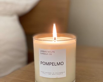 Fresh Pompelmo Soy Wax Candle- Sugared Citrus Candle- Spring Mothers Day Home Decor- Sugared Grapefruit Vanilla - Bridal wedding gift