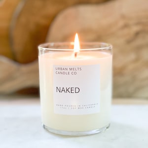 Naked Soy Candle~Cocoa butter cashmere-Cozy spring summer candle~ Valentines Day candle gift-Vanilla Cocoa butter home decor-wedding gift