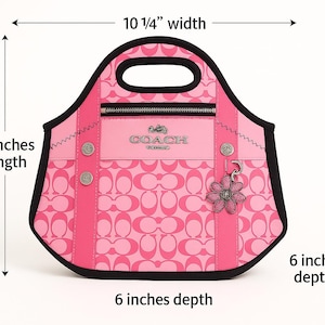 Designer Inspired Lunch Tote: Black Trim, School or Work Bag image 10