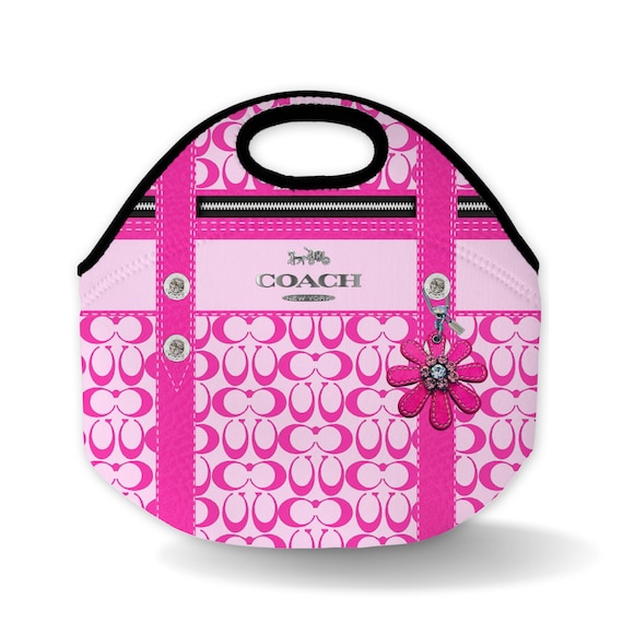 Designer Inspired Lunch Tote: Black Trim, School or Work Bag