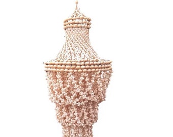 Puka & Cowrie Sea Shell Hanging Chandelier