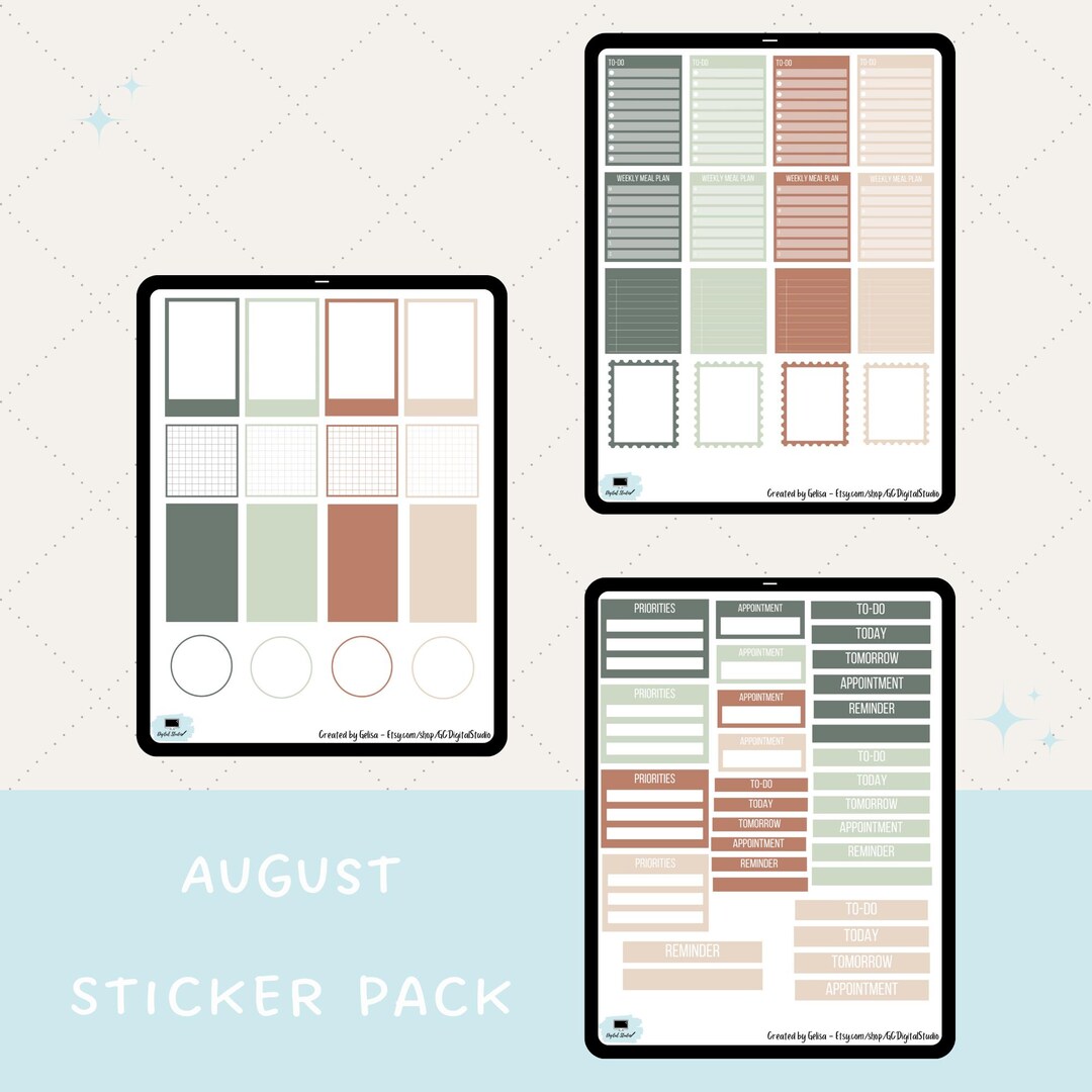 August-themed Stickers | Neutral | Back-to-school | Productivity - Etsy