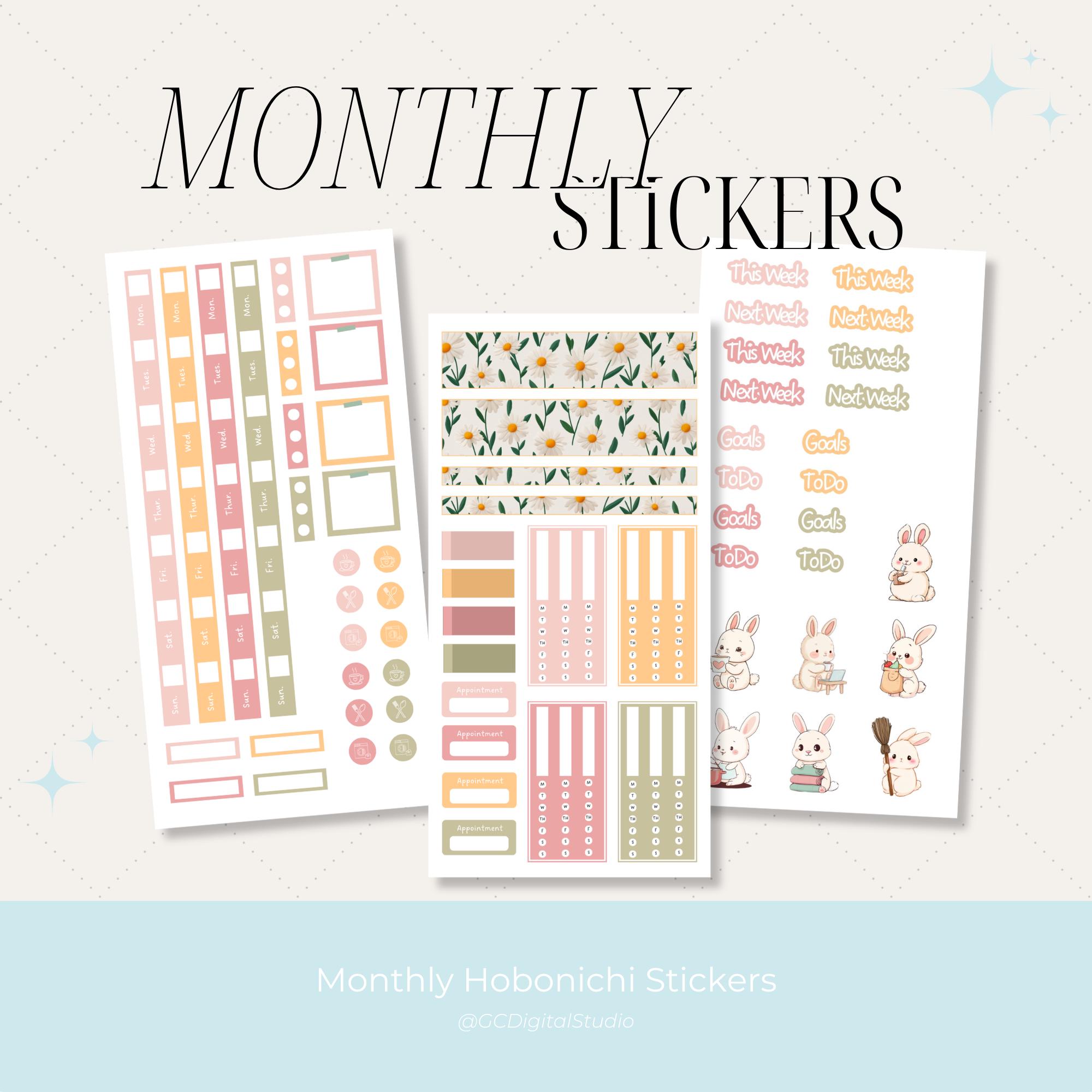 April Hobonichi Weeks Sticker Kit | Spring Planner Stickers | Weekly ...