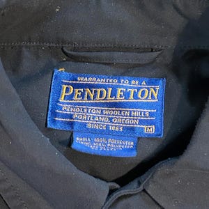 Vintage Pendleton Bomber Jacket Black Full Zip Coat Men M Plaid Lined image 3