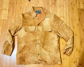 Vintage The Shirt By Start Town Size 42 Camel Brown Button Up Suede