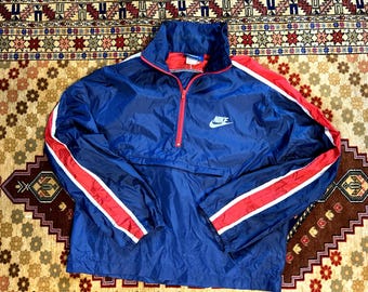 Vintage Nike Track Jacket Wind Breaker Mens M, Red White and Blue