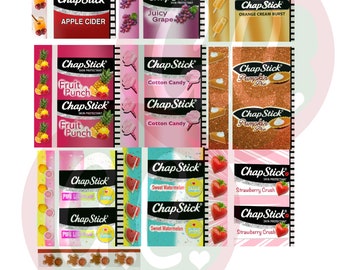 Diseños de envolturas para vasos de 20 oz de Chapstick: 10 descargas PNG de sabores