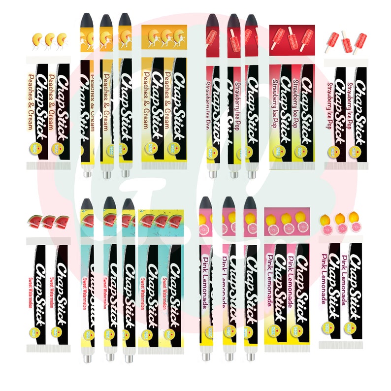 Chapstick Gel Pen 4 Design Pack Summer Collection 8 Downloads. Etsy