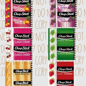 ChapStick 6 Pack 20oz Tumbler Wraps Straight Download Fruit Punch Juicy Grape Spearmint Classic Cherry Orange Cream Burst Classic Strawberry