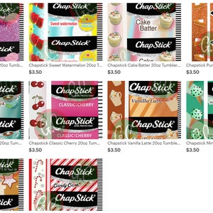 Chapstick BIG Bundle 10 Designs ~ 20oz Tumbler Straight Wrap Digital Download PNG