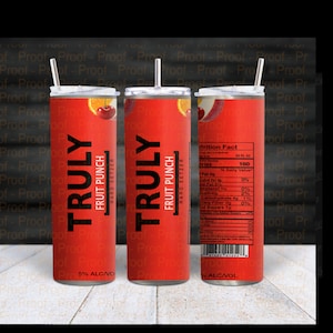 TRULY Fruit Punch inspired 20oz Straight Tumbler Wrap Digital Download