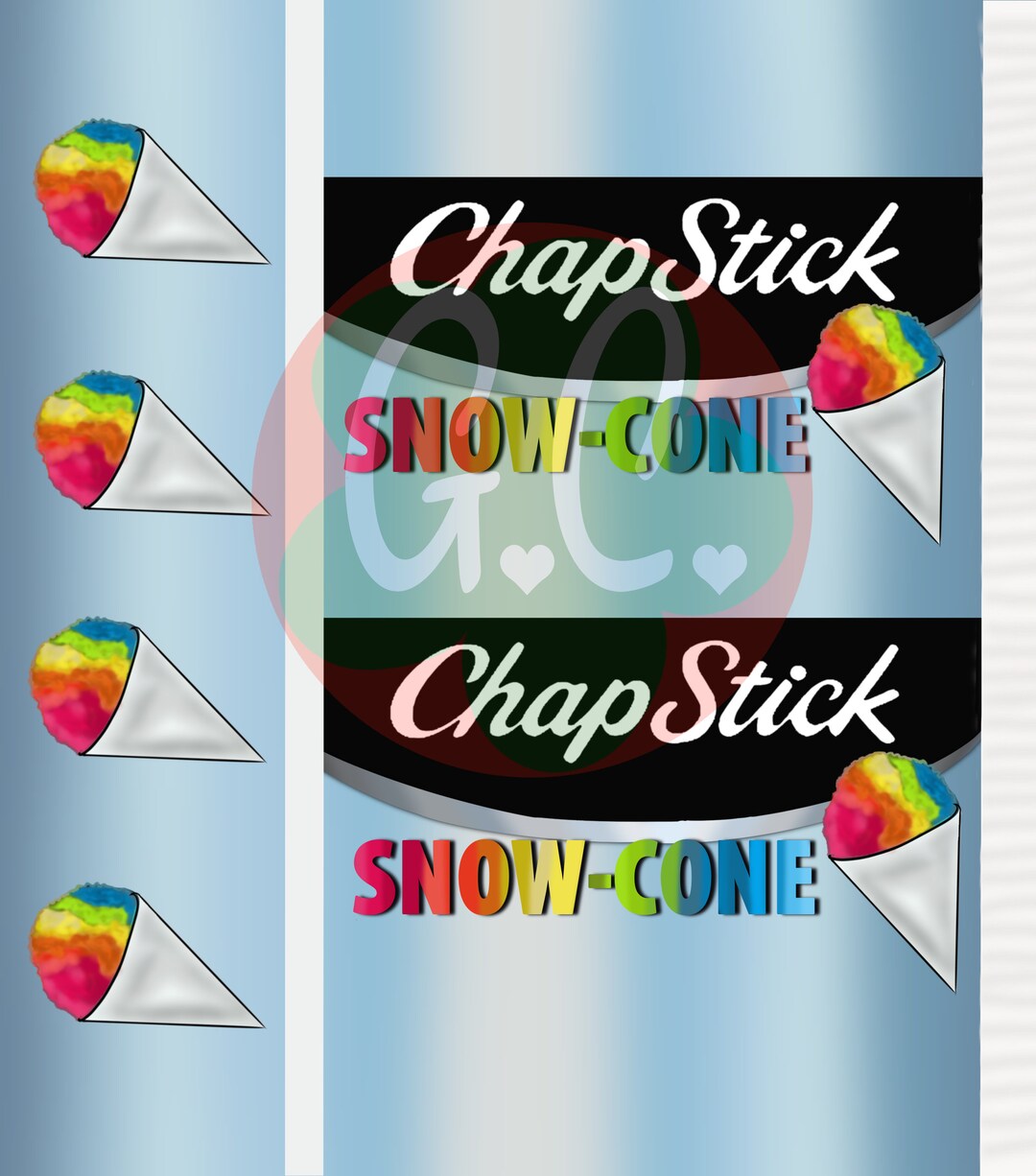 Snow Cone Chapstick 20oz Tumbler Wrap Digital Download PNG Etsy