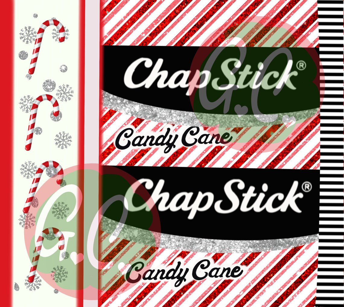 Chapstick Candy Cane 20oz Tumbler no taper not skinny Wrap Etsy