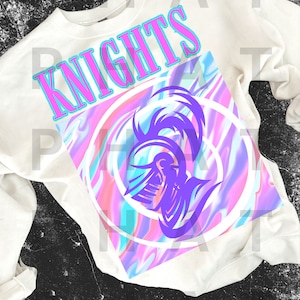 Retro Neon Bright School Mascot Knight  Png Bright Preppy Aesthetic Mascot Png Popular Trending School pride png School spirit png
